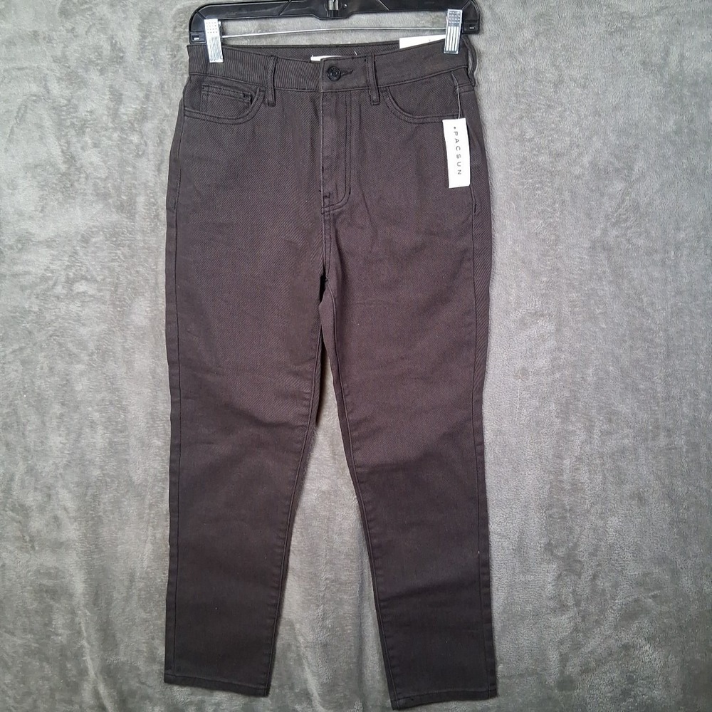 NWT Pacsun Mom Jeans Women's Size 25 Off Black High-Rise Straight Black MSRP $54